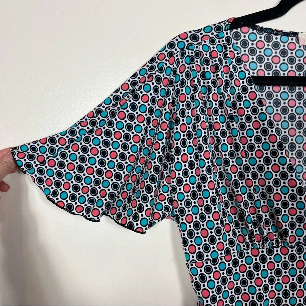 Y2k‎ Candies Ruched Babydoll Polka Dot Top Large Twee Preppy